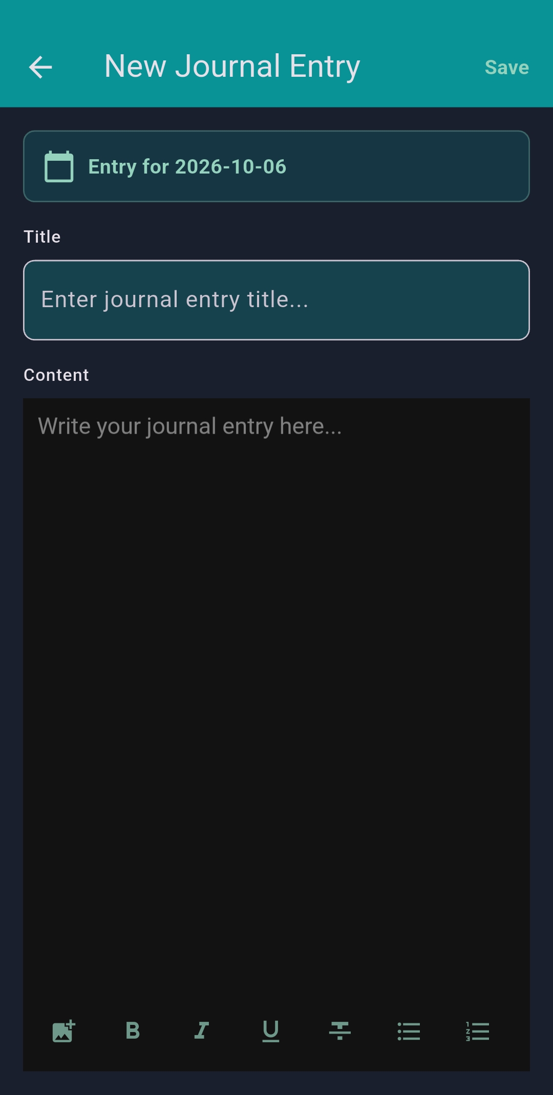 Slate journal entry Writing a new journal entry in Slate with text formatting tools